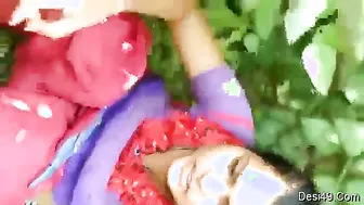 Bhabi Getting Naughty With Lover Outdoors Behind The Village