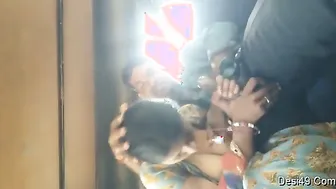 Rajasthani Couple Playing With Her Tits And Stroking Him