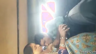 Rajasthani Couple Playing With Her Tits And Stroking Him