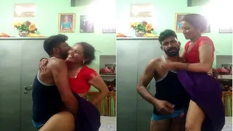 Desi Couple Standing And Fucking Hard Against The Bedroom Wall