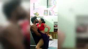 Desi Couple Standing And Fucking Hard Against The Bedroom Wall