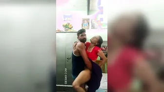 Desi Couple Standing And Fucking Hard Against The Bedroom Wall