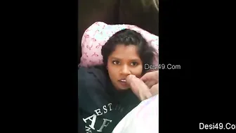 Cute Desi GF Sucking My Cock After College In Bedroom