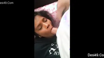 Cute Desi GF Sucking My Cock After College In Bedroom