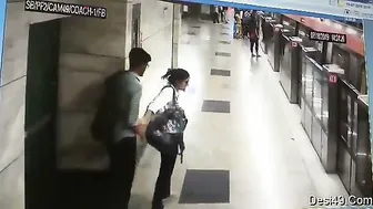 GF Sucking Boyfriend Cock At Metro Station Caught On Clip