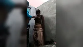 Village Teen Taking It Standing From Behind In Outdoor Session