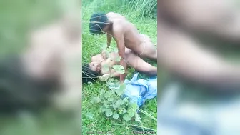 Village Couple Caught Fucking Behind The Fields By Locals Today