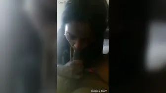 Mature Aunty Giving Sloppy Blowjob To Young Guy In Bedroom
