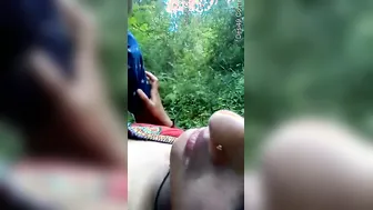 Desi Lovers Making Out Outdoors Before She Sucks Him Off Good