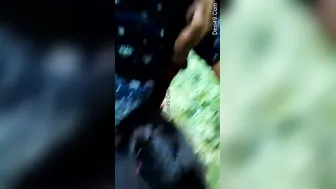 Desi Lovers Making Out Outdoors Before She Sucks Him Off Good