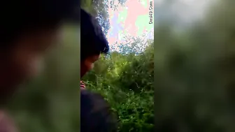 Desi Lovers Making Out Outdoors Before She Sucks Him Off Good