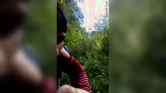 Desi Lovers Making Out Outdoors Before She Sucks Him Off Good