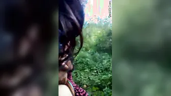 Desi Lovers Making Out Outdoors Before She Sucks Him Off Good