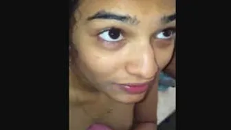 Slutty GF Giving Messy Blowjob Swallowing Every Drop