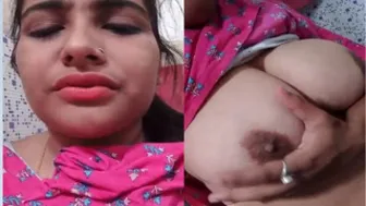 Desi Babe Playing With Her Big Tits While Fingering To Climax