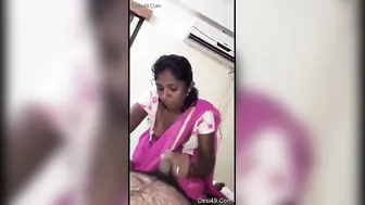 Village Maid Jerking Him Off Slowly Until He Cums Everywhere