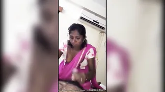 Village Maid Jerking Him Off Slowly Until He Cums Everywhere