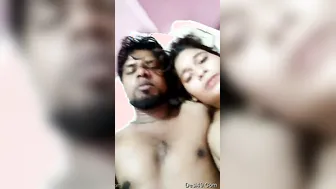 Horny Couple Moaning In Hindi While Fucking On Their Bed Raw