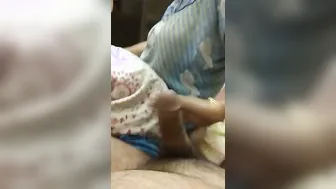 Wife Stroking And Playing With His Dick Fast Before Riding