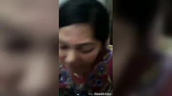 Indian Wife Sucking Cock And Licking Balls For Her Husband