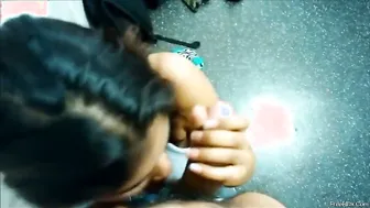 Desi GF Sucking Cock In Bathroom Catching Every Drop Fast