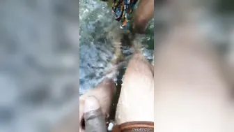 Indian Wife Sucking Dick Outdoors Risky Public Blowjob Caught