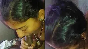 Cute GF Giving Her Man A Wet Blowjob On The Bed Today