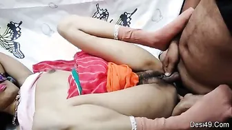 Brother Catching Bhabhi In Red Saree And Fucking Her At Home