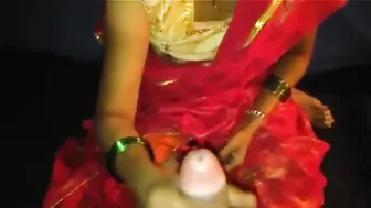 Newly Married Bhabhi Getting Fucked Wearing Her Wedding Saree
