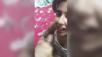 Young College Girl Cleaning His Cock After Getting Pounded