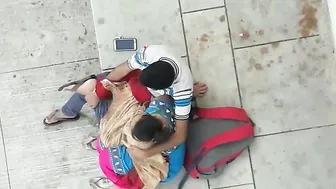 GF Giving Sloppy Blowjob Outside Under The Trees Nearby