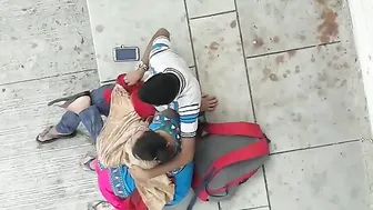 GF Giving Sloppy Blowjob Outside Under The Trees Nearby