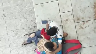 GF Giving Sloppy Blowjob Outside Under The Trees Nearby