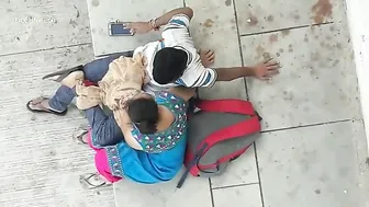 GF Giving Sloppy Blowjob Outside Under The Trees Nearby