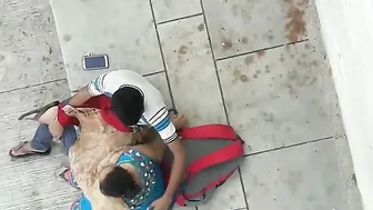 GF Giving Sloppy Blowjob Outside Under The Trees Nearby