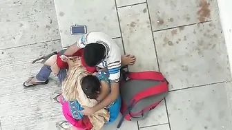 GF Giving Sloppy Blowjob Outside Under The Trees Nearby