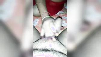 Big Tits Wife Stroking Cock And Playing With His Balls