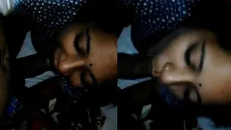 Tamil Aunty On Her Knees Giving Sloppy Blowjob To Her Boyfriend