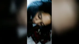 Tamil Aunty On Her Knees Giving Sloppy Blowjob To Her Boyfriend