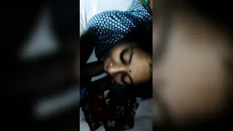 Tamil Aunty On Her Knees Giving Sloppy Blowjob To Her Boyfriend