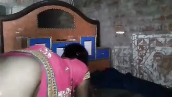 Village Wife In Pink Saree Getting Hammered By Husband At Home