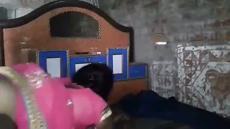 Village Wife In Pink Saree Getting Hammered By Husband At Home