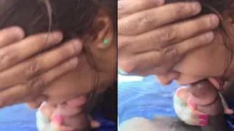 Horny Aunty Giving Sloppy Blowjob To Neighbor In Afternoon