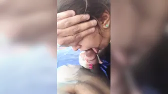 Horny Aunty Giving Sloppy Blowjob To Neighbor In Afternoon