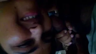 Indian Wife Giving Her Man A Sloppy Blowjob Before Morning Tea