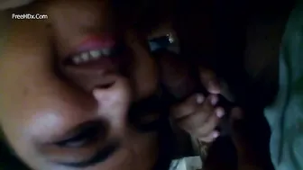 Indian Wife Giving Her Man A Sloppy Blowjob Before Morning Tea