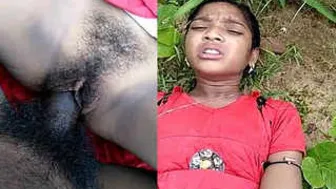 Young Village Girl Taking It Rough Outdoors Behind The House