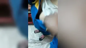 Aunty Taking It Doggy While Chatting On Phone With Husband