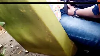 College Girl Giving Handjob To Boyfriend In Empty Park Corner