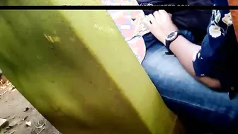 College Girl Giving Handjob To Boyfriend In Empty Park Corner